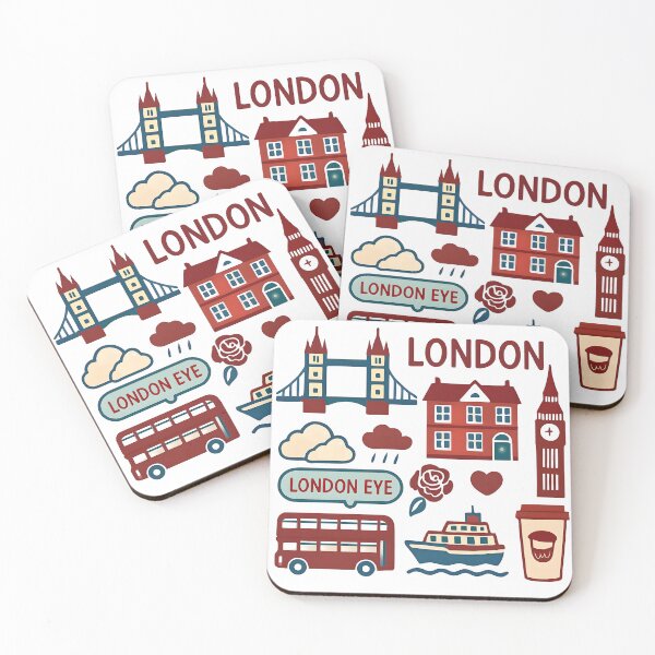 Item preview, Colorful London Travel Icons designed and sold by Gaby112703.