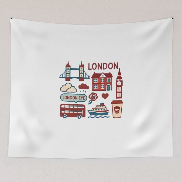 Item preview, Colorful London Travel Icons designed and sold by Gaby112703.