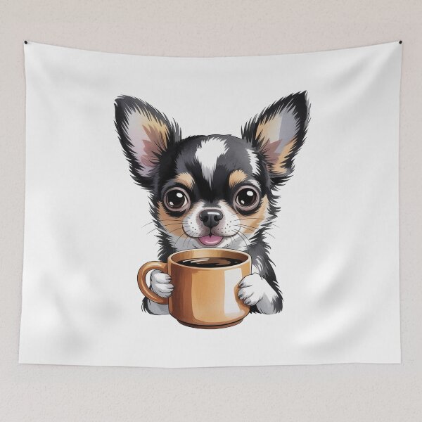 Item preview, Cute Chihuahua with Coffee – Dog Lover Kitchen designed and sold by vk09.