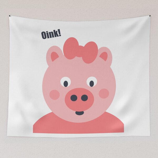 Item preview, Lovely pink pig oink illustration designed and sold by kittyvdheuvel.