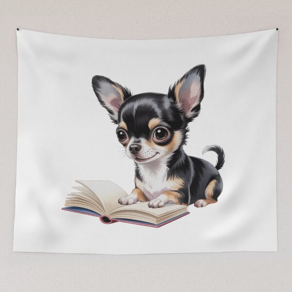 Item preview, Cute Reading Chihuahua – Kids Reading Wall Art designed and sold by vk09.