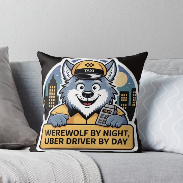 Item preview, Werewolf by Night Uber Driver by Day- Funny Design designed and sold by VIRAL-PRINTS.