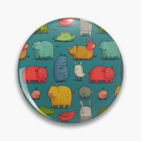 Item preview, Kids pattern with hand-drawn quirky and funny animals designed and sold by Piotrek0001.