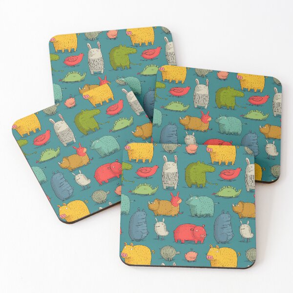 Item preview, Kids pattern with hand-drawn quirky and funny animals designed and sold by Piotrek0001.