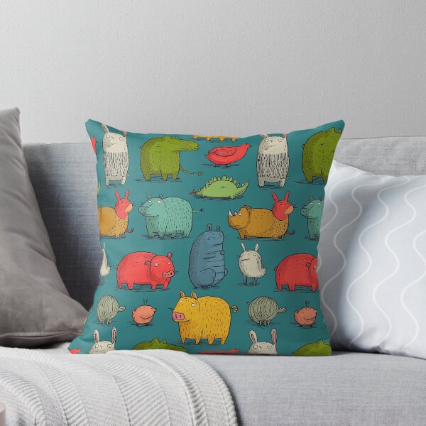 Item preview, Kids pattern with hand-drawn quirky and funny animals designed and sold by Piotrek0001.