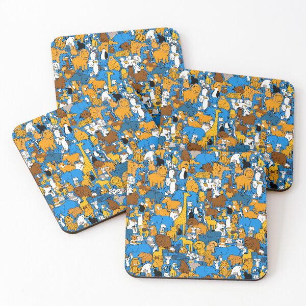 Item preview, Chaotic pattern with various zoo and safari animals designed and sold by Piotrek0001.