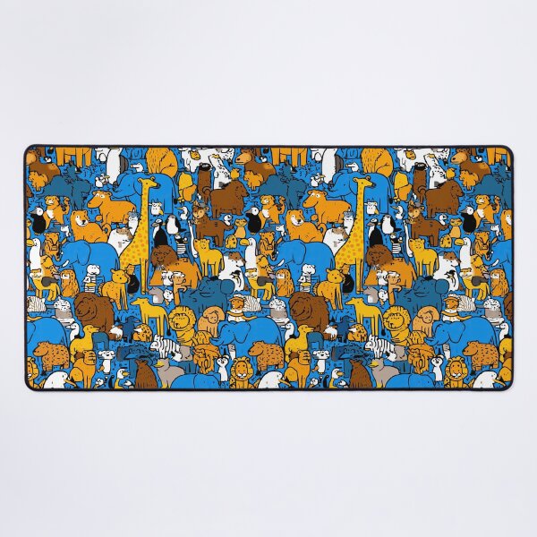 Item preview, Chaotic pattern with various zoo and safari animals designed and sold by Piotrek0001.