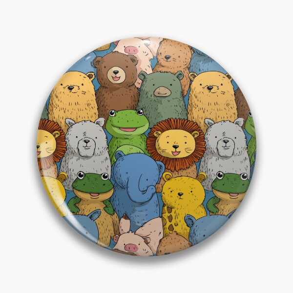 Item preview, A crowd of cute bears lions and frogs doodle designed and sold by Piotrek0001.