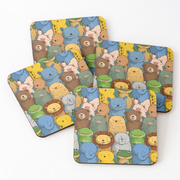 Item preview, A crowd of cute bears lions and frogs doodle designed and sold by Piotrek0001.