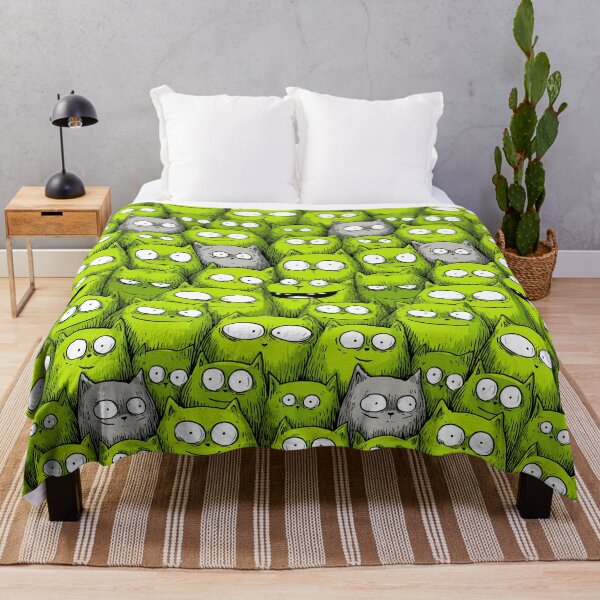 Item preview, A crowd of green and gray big-eyed cats designed and sold by Piotrek0001.