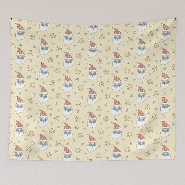 Item preview, Retro Christmas Santa Claus Pattern designed and sold by Julza Art.