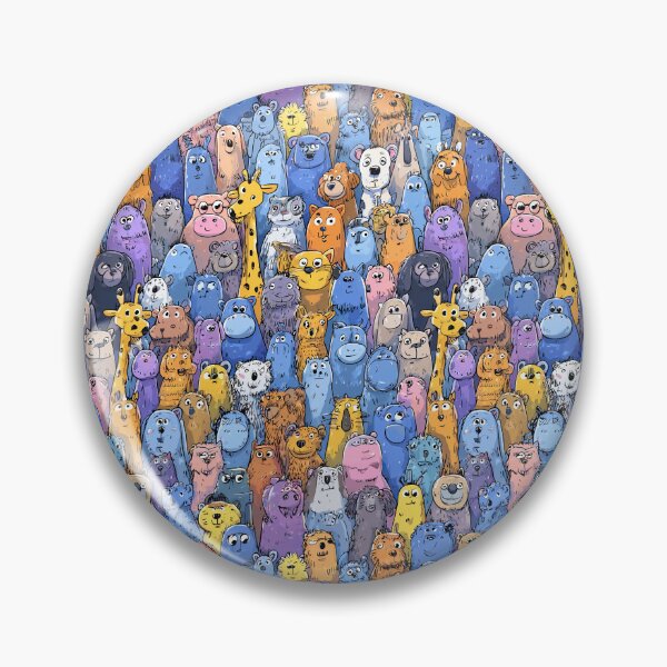 Item preview, A crowd of colorful bears and other doodle animals designed and sold by Piotrek0001.