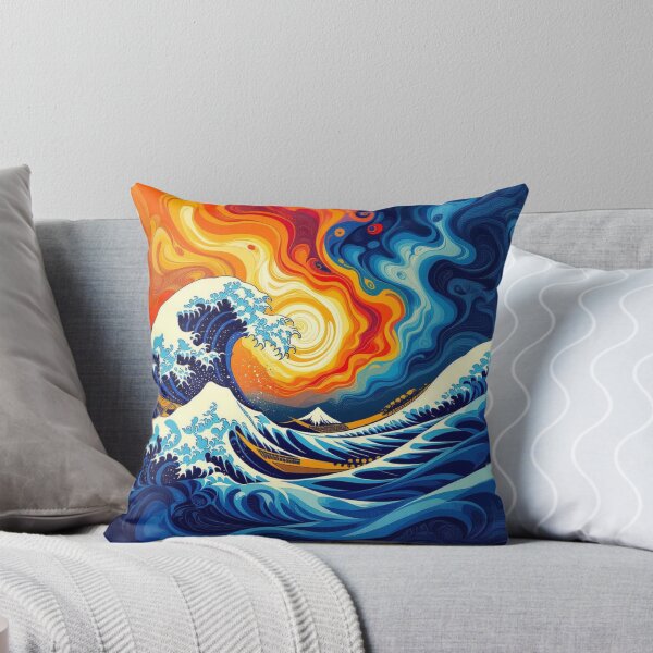 Item preview, WaveDrama & SunsetFire – Boats in Chaos, Fuji in Silence, between Tradition & CosmicGlow designed and sold by FotoworldEdel.