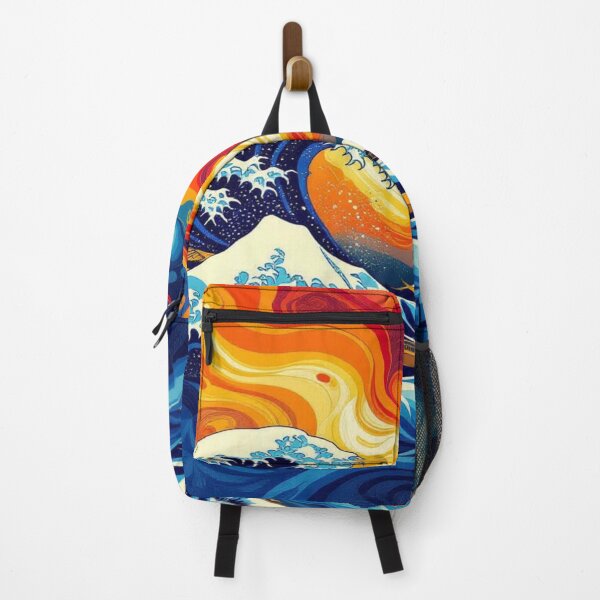 Item preview, WaveDrama & SunsetFire – Boats in Chaos, Fuji in Silence, between Tradition & CosmicGlow designed and sold by FotoworldEdel.
