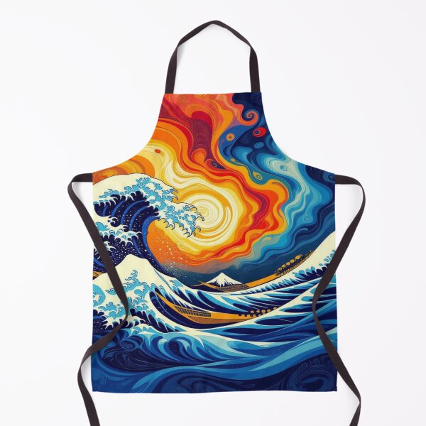 Item preview, WaveDrama & SunsetFire – Boats in Chaos, Fuji in Silence, between Tradition & CosmicGlow designed and sold by FotoworldEdel.
