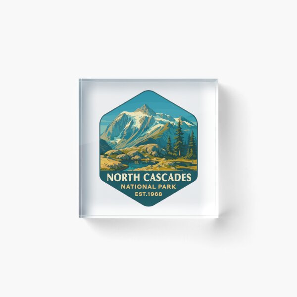 Artikelvorschau, North Cascades Nationalpark Retro Sticker entworfen und verkauft von Ismeal Von.