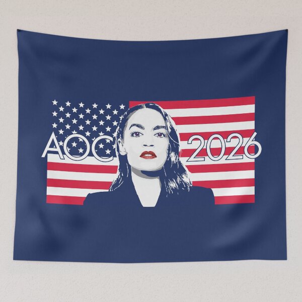 Item preview, AOC 2026 - Alexandria Ocasio-Cortez 26 - flag version designed and sold by Winner Chicken Dinner Designs.