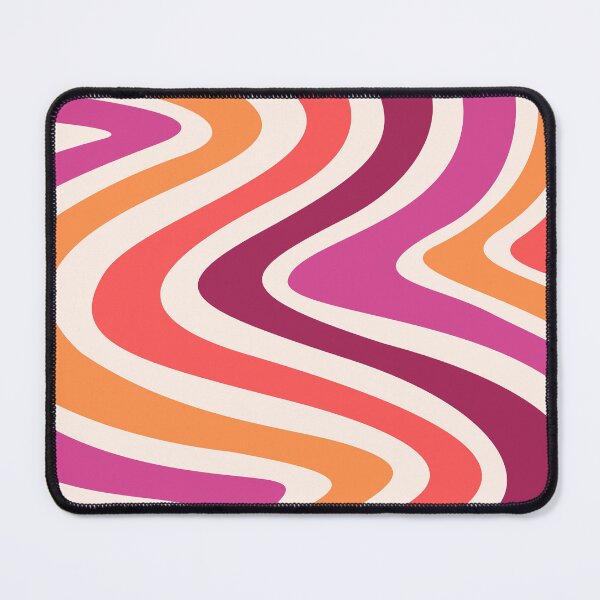 Item preview, Retro Groovy Wavy Lines – 70s Aesthetic Abstract Pattern in Pink and Orange designed and sold by Infinite drip.