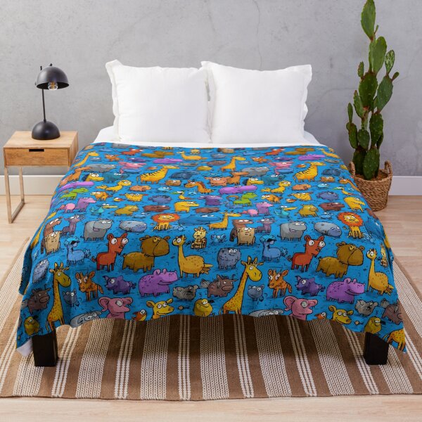 Item preview, Chaotic pattern with colorful cartoon animals from the zoo designed and sold by Piotrek0001.