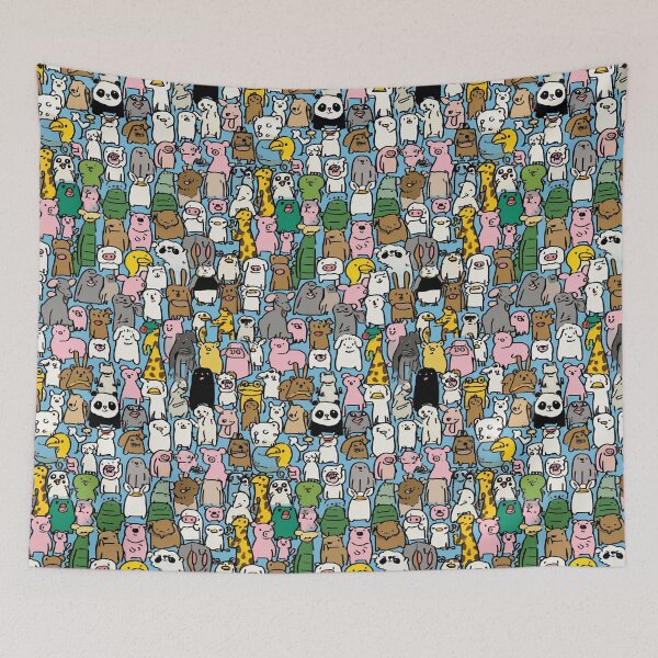 Item preview, A crowd of cute animals in a simple style designed and sold by Piotrek0001.