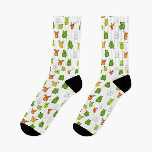 Item preview, Pattern with cute cartoon rabbits frogs and deer designed and sold by Piotrek0001.