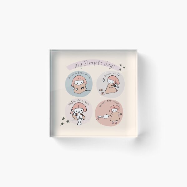 Item preview, My Simple Joys – Cute Minimalist Everyday Happiness Illustration designed and sold by TheBeeKindSpace.