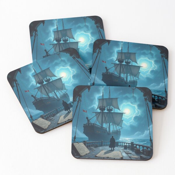 Item preview, MoonlitVoyage & NauticalMystery – Sailing Silence between ChartGlow & OceanDrama designed and sold by FotoworldEdel.