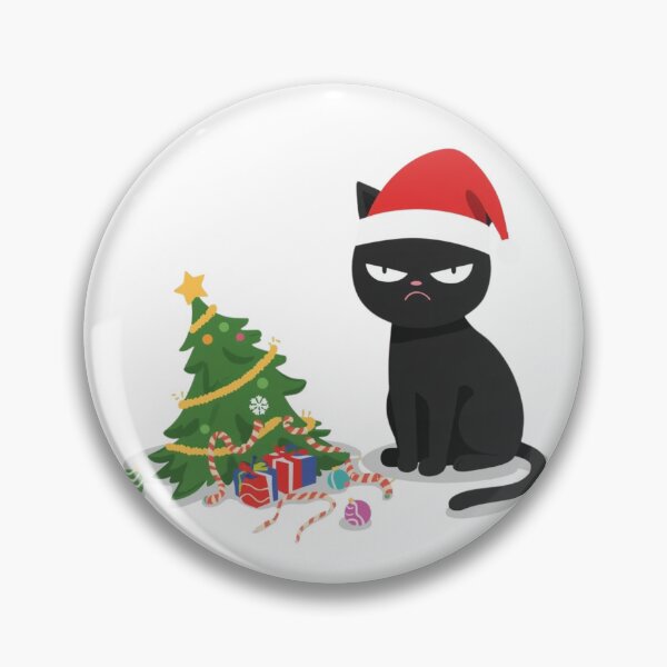 Item preview, Grumpy Black Cat vs Christmas Tree designed and sold by xMErCUrY03x.