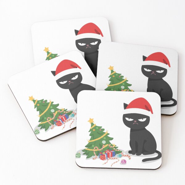 Item preview, Grumpy Black Cat vs Christmas Tree designed and sold by xMErCUrY03x.