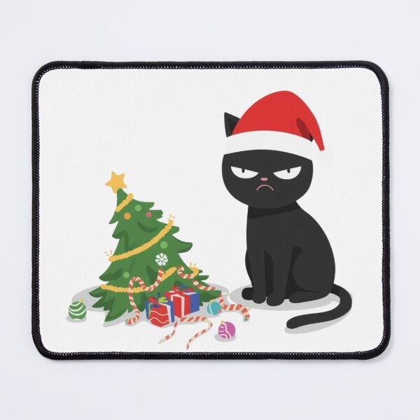 Item preview, Grumpy Black Cat vs Christmas Tree designed and sold by xMErCUrY03x.