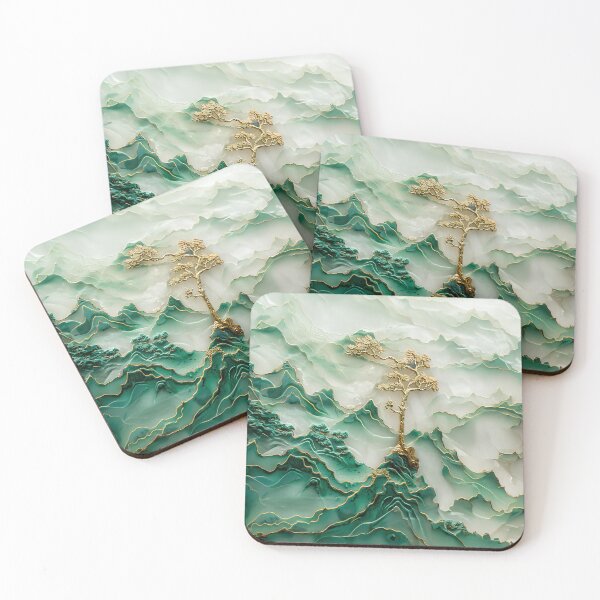 Item preview, Gold Inlaid Jade Carving Landscape - 20th century designed and sold by Made-by-Gus.