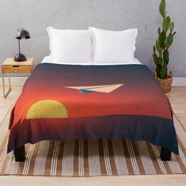 Item preview, Paper Airplane in the Sunset Sky – Minimal Aesthetic Digital Illustration designed and sold by Painterrella.