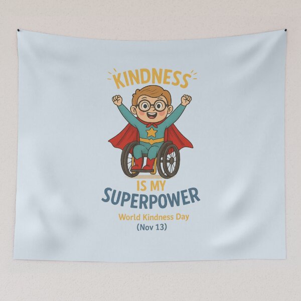 Artikelvorschau, Kindness Is My Superpower – Superhero Kid in Wheelchair entworfen und verkauft von HelpHaha.