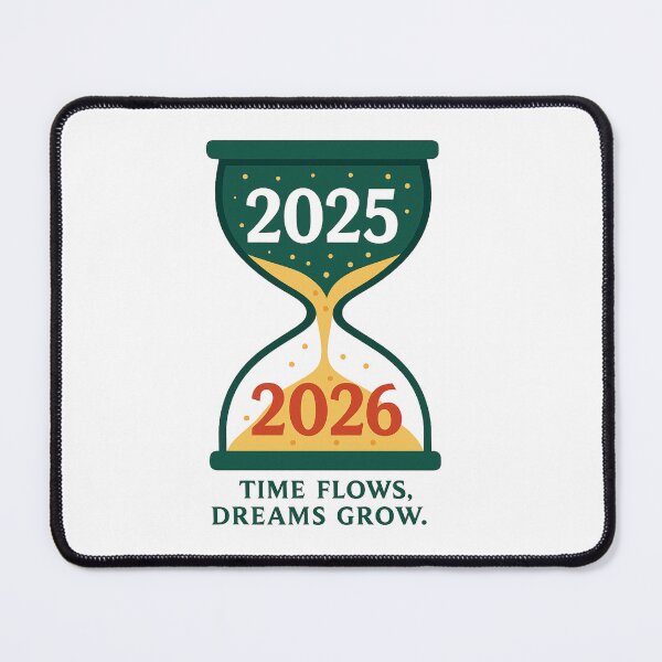 Item preview, Goodbye 2025 Hello 2026 – Time Flows Dreams Grow Hourglass Design designed and sold by ZYNORAworld.