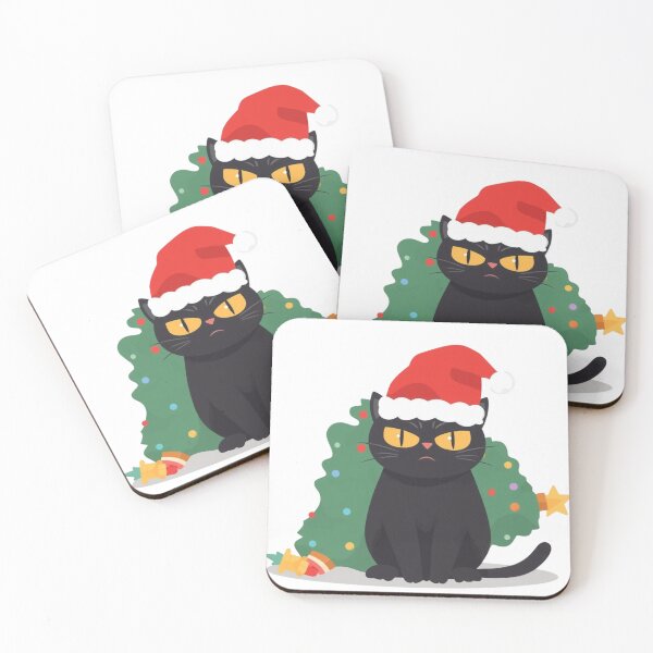 Item preview, Grumpy Black Cat vs Christmas Tree designed and sold by xMErCUrY03x.