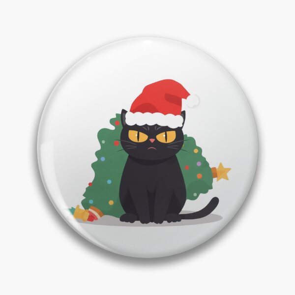 Item preview, Grumpy Black Cat vs Christmas Tree designed and sold by xMErCUrY03x.