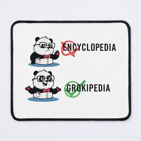 Item preview, Grokipedia Panda Meme | Nerd Encyclopedia vs Grokipedia Design designed and sold by Essémké.