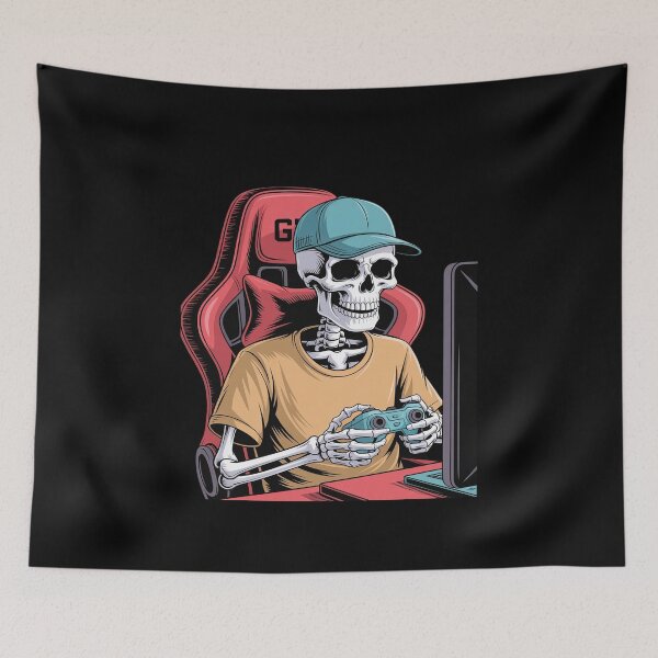 Item preview, Halloween skeleton gamer video gaming boys men kids teens  designed and sold by MicanCuteStore.