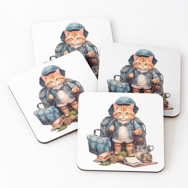 Item preview, Cute Cat Watercolor Camping 04 designed and sold by CharlieDesings.