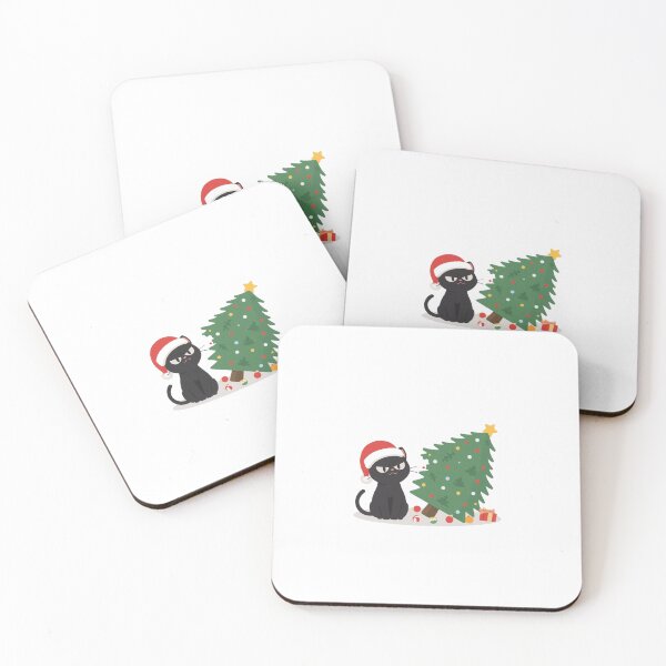 Item preview, Grumpy Black Cat vs Christmas Tree designed and sold by xMErCUrY03x.