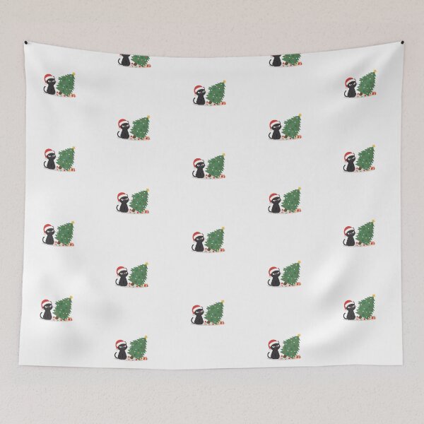 Item preview, Grumpy Black Cat vs Christmas Tree designed and sold by xMErCUrY03x.