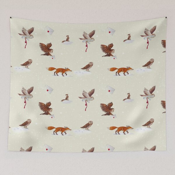 Item preview, Winter Woodland Messengers – Fox and Owls in the Snow designed and sold by the little fennec.