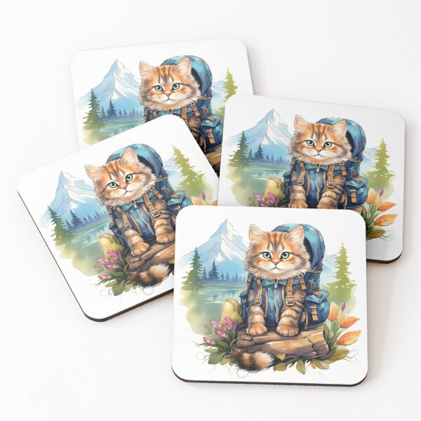Item preview, Cute Cat Watercolor Camping 05 designed and sold by CharlieDesings.