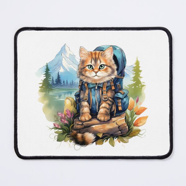 Item preview, Cute Cat Watercolor Camping 05 designed and sold by CharlieDesings.