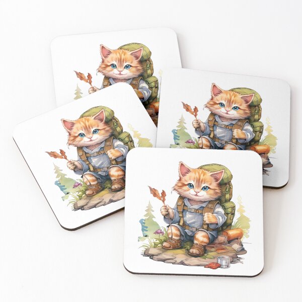 Item preview, Cute Cat Watercolor Camping 07 designed and sold by CharlieDesings.