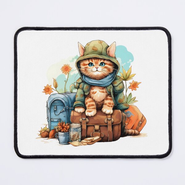 Item preview, Cute Cat Watercolor Camping 08 designed and sold by CharlieDesings.