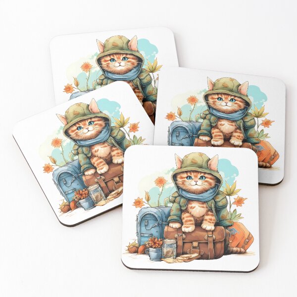 Item preview, Cute Cat Watercolor Camping 08 designed and sold by CharlieDesings.