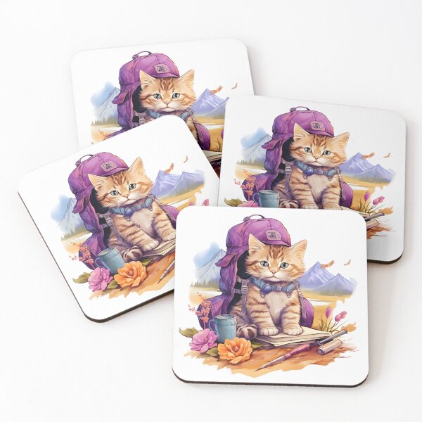 Item preview, Cute Cat Watercolor Camping 09 designed and sold by CharlieDesings.