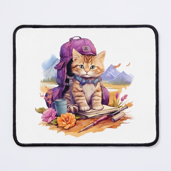 Item preview, Cute Cat Watercolor Camping 09 designed and sold by CharlieDesings.