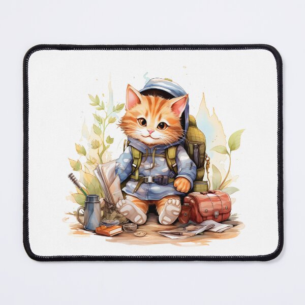 Item preview, Cute Cat Watercolor Camping 10 designed and sold by CharlieDesings.